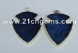 NGP1964 47*57mm arrowhead agate gemstone pendants wholesale