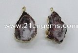 NGP1969 25*40mm - 30*50mm freeform druzy agate gemstone pendants