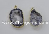 NGP1970 25*40mm - 30*50mm freeform druzy agate gemstone pendants