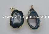 NGP1971 25*40mm - 30*50mm freeform druzy agate gemstone pendants