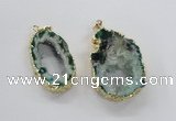 NGP1972 25*40mm - 30*50mm freeform druzy agate gemstone pendants