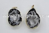 NGP1973 25*40mm - 30*50mm freeform druzy agate gemstone pendants