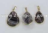 NGP1976 18*25mm - 25*35mm teardrop Botswana agate pendants