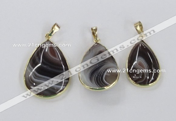 NGP1976 18*25mm - 25*35mm teardrop Botswana agate pendants