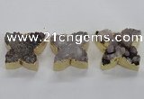 NGP1991 30*35mm - 35*40mm butterfly druzy agate pendants