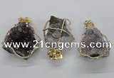 NGP1992 35*40mm - 40*45mm freeform druzy amethyst pendants