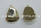 NGP1997 35*45mm - 40*50mm freeform plated druzy agate pendants