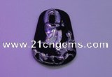 NGP2030 40*60mm carved silver plated matte black obsidian pendants
