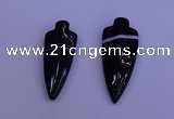 NGP2050 15*40mm - 18*45mm arrowhead striped agate pendants