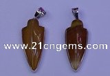 NGP2058 15*40mm - 18*45mm arrowhead striped agate pendants