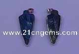 NGP2061 15*40mm - 18*45mm arrowhead striped agate pendants