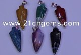 NGP2063 15*40mm - 18*45mm arrowhead striped agate pendants