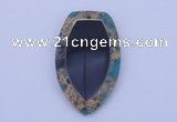 NGP210 30*50mm fashion dyed imperial jasper & black stone pendant