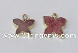 NGP2112 15*20mm - 18*25mm butterfly druzy agate gemstone pendants