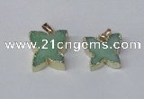 NGP2113 15*20mm - 18*25mm butterfly druzy agate gemstone pendants