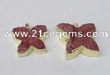 NGP2117 22*30mm - 25*30mm butterfly druzy agate gemstone pendants