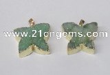 NGP2119 22*30mm - 25*30mm butterfly druzy agate gemstone pendants