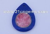 NGP212 37*50mm fashion dyed rhodochrosite & lapis lazuli gemstone pendant