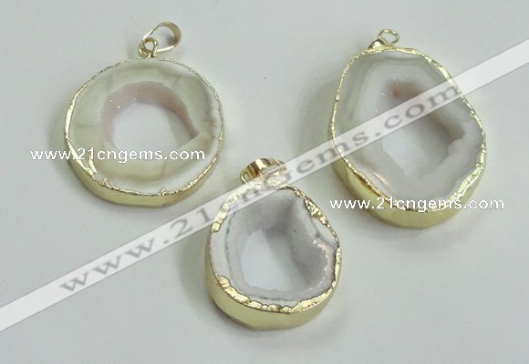 NGP2121 20*25mm - 30*40mm freefrom druzy agate pendants