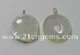 NGP2122 35*40mm - 40*45mm freeform druzy agate gemstone pendants