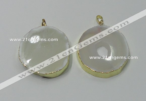 NGP2122 35*40mm - 40*45mm freeform druzy agate gemstone pendants