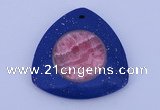 NGP213 45*45mm fashion dyed rhodochrosite & lapis lazuli gemstone pendant