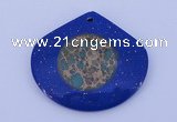 NGP214 45*50mm fashion dyed imperial jasper & lapis lazuli gemstone pendant