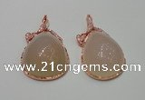 NGP2146 28*50mm agate gemstone pendants with crystal pave alloy settings