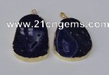 NGP2216 30*40mm - 40*45mm freeform druzy agate gemstone pendants