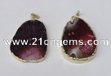 NGP2217 30*40mm - 40*45mm freeform druzy agate gemstone pendants