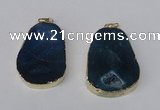 NGP2218 30*40mm - 40*45mm freeform druzy agate gemstone pendants