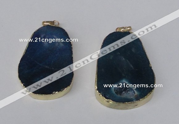 NGP2218 30*40mm - 40*45mm freeform druzy agate gemstone pendants