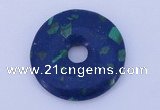 NGP222 5*30mm synthetic lapis lazuli & malachite gemstone donut pendant