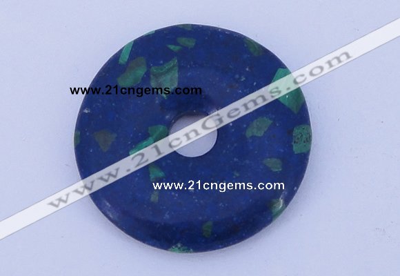 NGP222 5*30mm synthetic lapis lazuli & malachite gemstone donut pendant