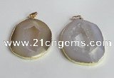 NGP2221 30*40mm - 40*45mm freeform druzy agate gemstone pendants