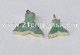 NGP2230 20*25mm - 22*30mm fishtail druzy agate gemstone pendants