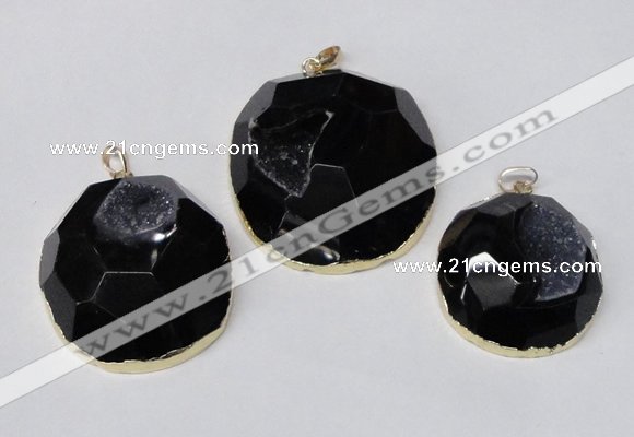 NGP2243 35*40mm - 45*50mm freeform druzy agate gemstone pendants