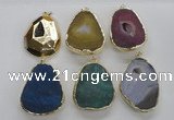 NGP2247 30*40mm - 40*45mm freeform druzy agate gemstone pendants