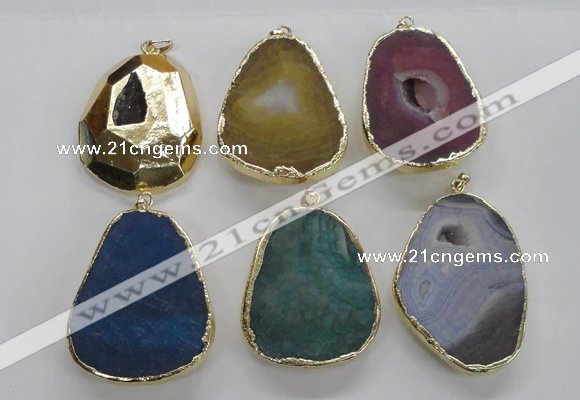 NGP2247 30*40mm - 40*45mm freeform druzy agate gemstone pendants