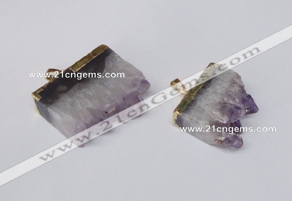 NGP2252 25*35mm - 35*40mm freeform druzy amethyst pendants