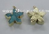 NGP2264 38*40mm - 42*45mm star druzy agate gemstone pendants