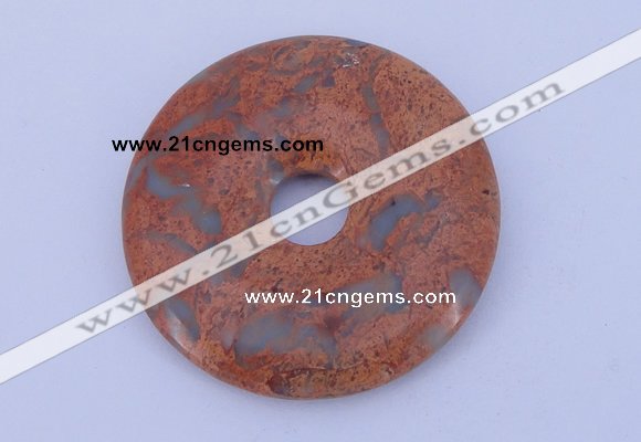 NGP227 7*50mm fashion serpentine jasper gemstone donut pendant