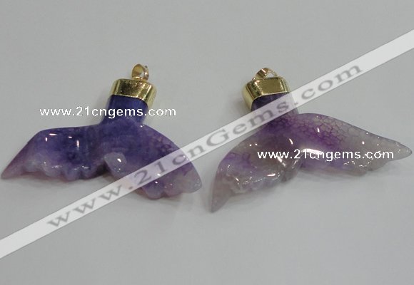 NGP2270 38*55mm - 40*60mm fishtail agate gemstone pendants