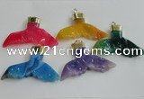 NGP2274 38*55mm - 40*60mm fishtail agate gemstone pendants