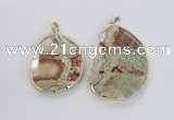 NGP2276 40*45mm - 45*60mm freeform ocean agate gemstone pendants