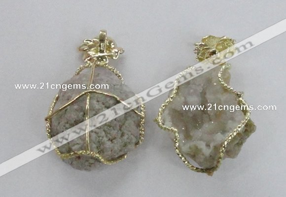 NGP2277 35*45mm - 45*50mm freeform druzy agate gemstone pendants