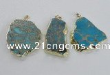 NGP2286 30*40mm - 40*50mm freeform sea sediment jasper pendants