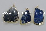 NGP2287 30*40mm - 40*50mm freeform sea sediment jasper pendants