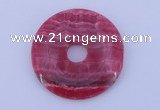 NGP229 7*50mm fashion dyed rhodochrosite gemstone donut pendant