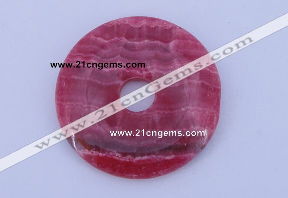 NGP229 7*50mm fashion dyed rhodochrosite gemstone donut pendant